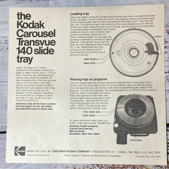 Kodak Carousel Transvue 140 Slide Tray Vintage for Projector Slides - Picture 3 of 8